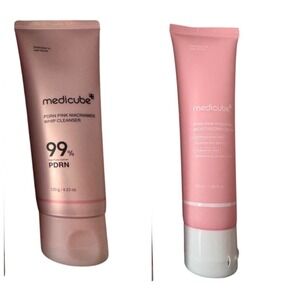 Medicube PDRN Pink Niacinamide Whip Cleanser & Hyaluronic Moisturizing Cream Set